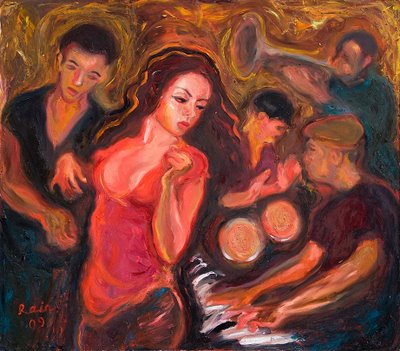 Latin dance party 93x81cm xs