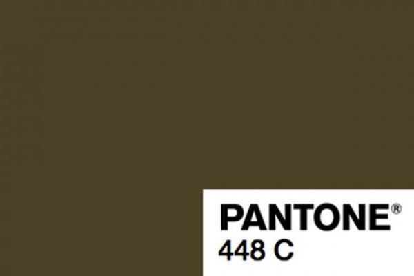 Block colour - the world's ugliest colour. Pantone 448 C